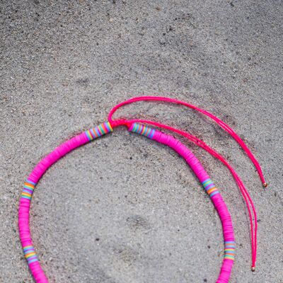 Heishi Necklace STAY WILD bead 6 mm - Pink