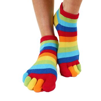 TOETOE® Essential Everyday Chaussettes à bout en coton unisexe - Arc-en-ciel 2