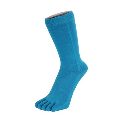 TOETOE® Essential Everyday Unisex Mid-Calf Plain Cotton Toe Socks - Turquoise