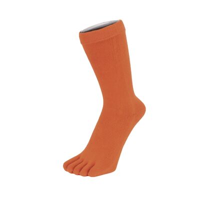 TOETOE® Essential Everyday Unisex Mid-Calf Plain Cotton Toe Socks - Orange