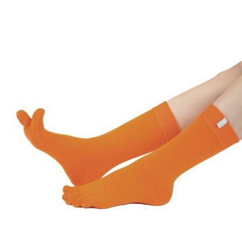 TOETOE® Essential Everyday Chaussettes unisexes mi-mollet à bout uni en coton - Orange 4