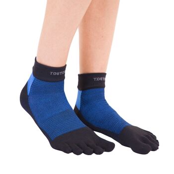 Chaussettes d'entraînement unisexes pour l'extérieur TOETOE® - Noir et bleu 2