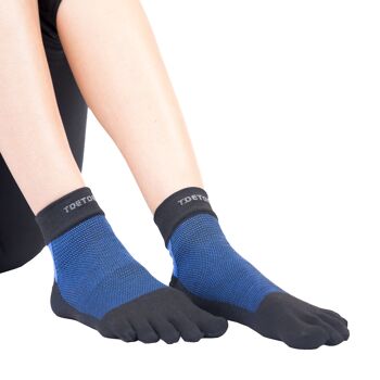 Chaussettes d'entraînement unisexes pour l'extérieur TOETOE® - Noir et bleu 3