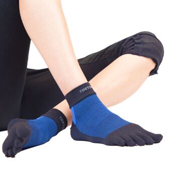 Chaussettes d'entraînement unisexes pour l'extérieur TOETOE® - Noir et bleu 4