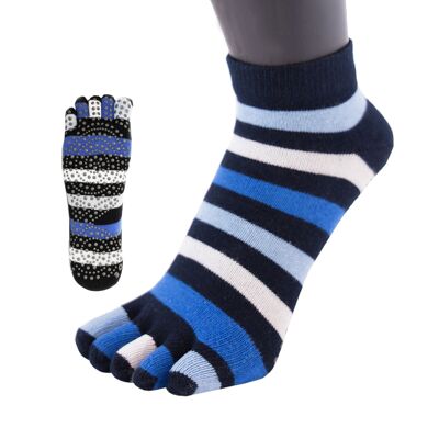 TOETOE® Yoga & Pilates Anti-Slip Sole Trainer Cotton Toe Socks -- Denim