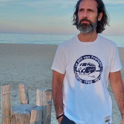 Camiseta de la furgoneta en la playa para hombre