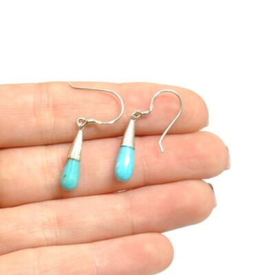 Turquoise drop and silver 925 earrings