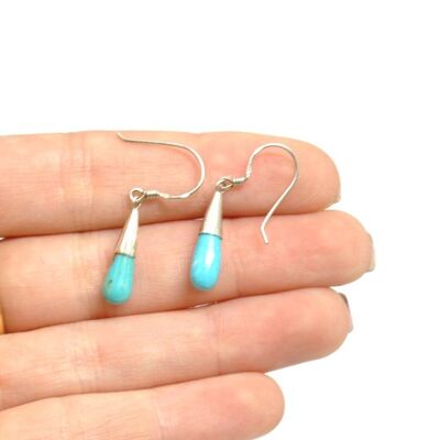 Turquoise drop and silver 925 earrings