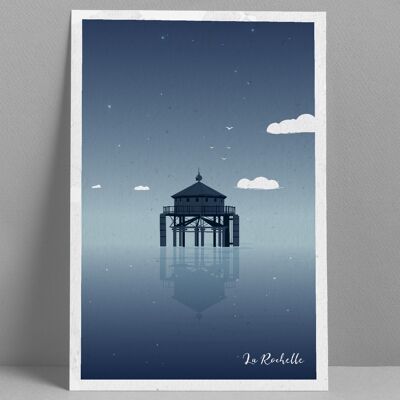 Lighthouse End of the World Night La Rochelle poster 30x40 cm