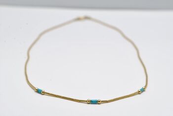 Collier en perles et pierres Turquoise amérindienne 2