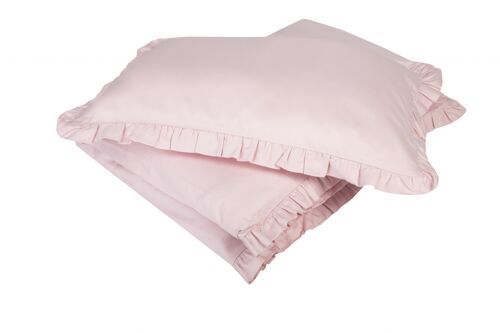 Powdered pink bedding with frill