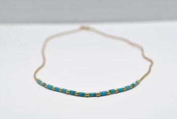 Collier en perles et pierres Turquoise amérindienne 3