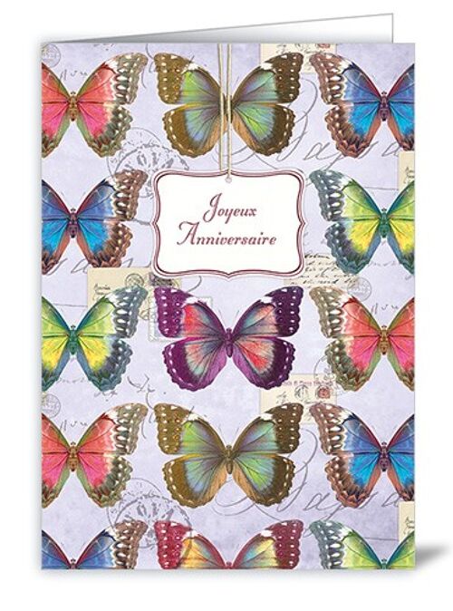 Joyeux Anniversaire - Papillons  (SKU: 6725FR)
