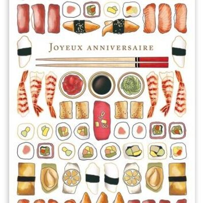 Joyeux anniversaire (Sushi) (SKU: 3569FR)