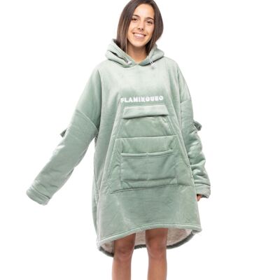 Extra Large and Unisex Green Sweatshirt/Blanket