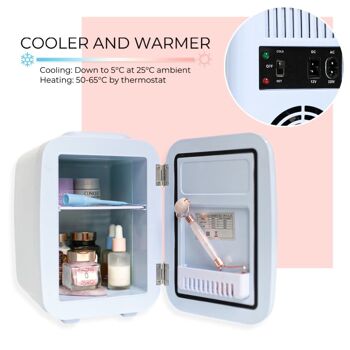 Réfrigérateur portatif 4L pour cosmétiques avec fonction chaude et froide, couleur bleue 8