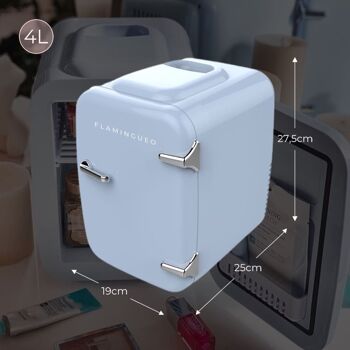 Réfrigérateur portatif 4L pour cosmétiques avec fonction chaude et froide, couleur bleue 5