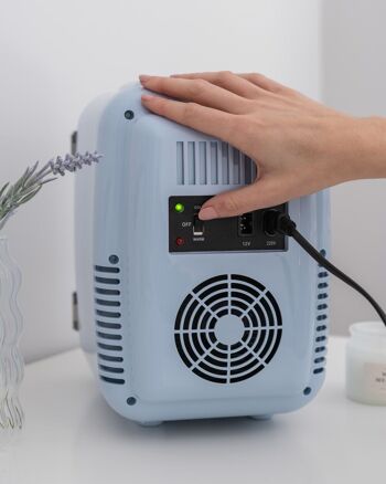 Réfrigérateur portatif 4L pour cosmétiques avec fonction chaude et froide, couleur bleue 6