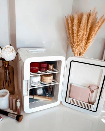 Mini réfrigérateur 10L - Réfrigérateur cosmétique avec fonction chaud et froid Blanc 11