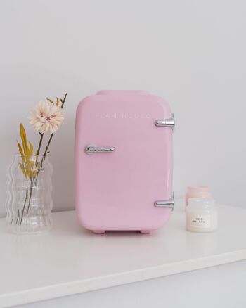 Réfrigérateur portable 4L pour cosmétiques avec fonction chaud et froid rose 3