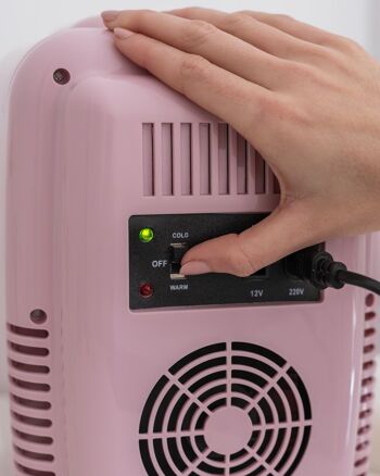 Réfrigérateur portable 4L pour cosmétiques avec fonction chaud et froid rose 7