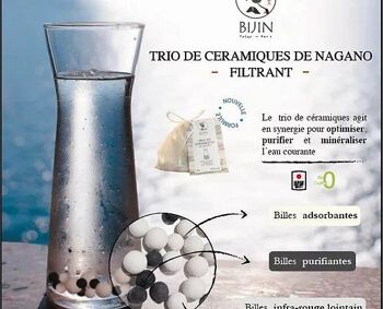 Perles de céramiques pour l'eau : Trio de céramiques de Nagano filtre à eau et eau fonctionnelle 4