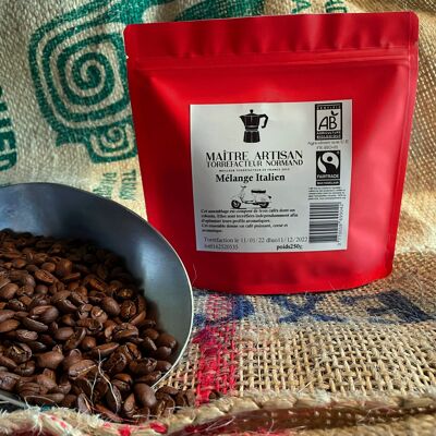 Café de mezcla italiano orgánico y de comercio justo.
Tierra