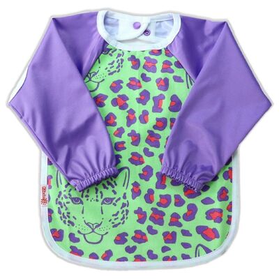 Babero con mangas Lucky Leopard - babero para bebés/niños pequeños - talla S