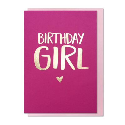 Greeting Card - Birthday Girl (Bright Pink)