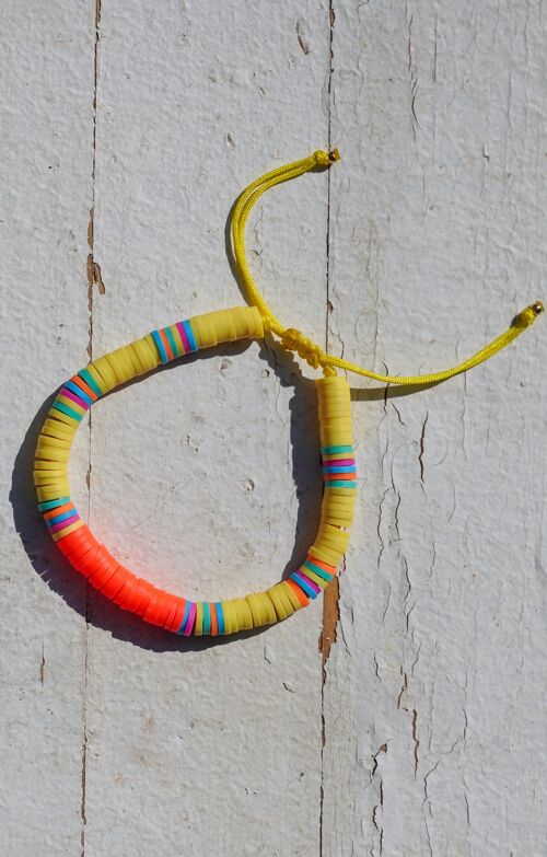 Heishi Bracelet STAY WILD bead 6 mm - Yellow