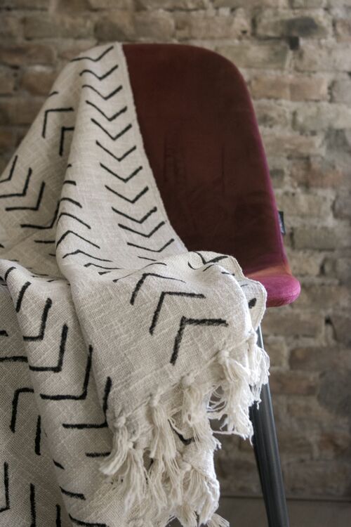 OmLivin Bohemian Design Blanket Light Beige