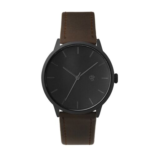 KHORSHID EPIC METAL black / brown vegan leather strap