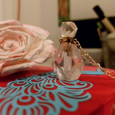 Jewelry Diffusers of Perfumes and Essential Oils SAMSARA ROCK CRYSTAL GOLD