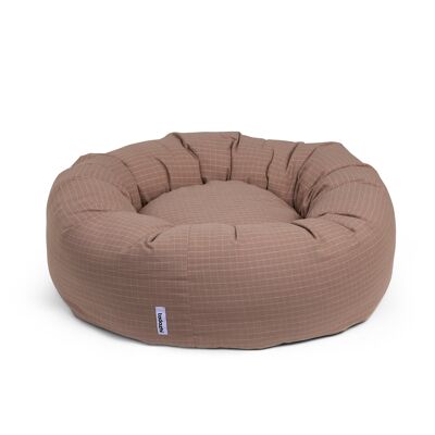 Donut Bett Karierte Rose ø65x20cm