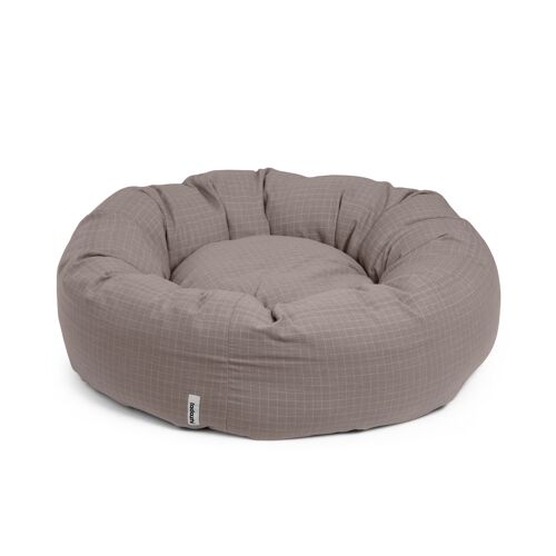 Donut bed Checkered dark sand, ø75x20cms