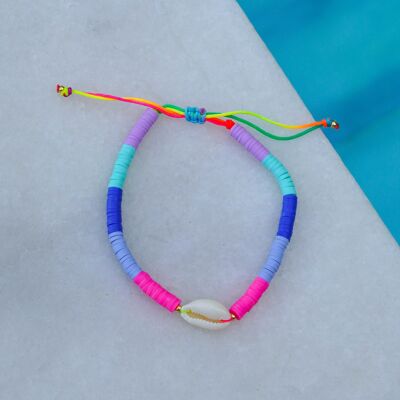 Heishi bracelet SHELL bead 4 mm - Rainbow