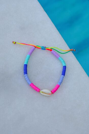 Bracelet Heishi perle COQUILLAGE 4 mm - Arc-en-ciel 1