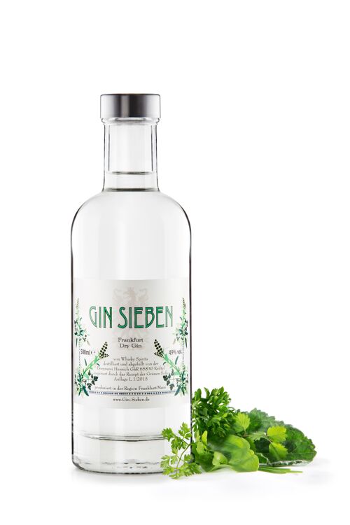 Gin Sieben Frankfurt Dry Gin, 0,5 Liter, 49% vol