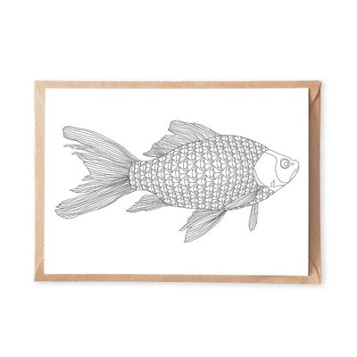 Diamond Fish Coloring Postcard