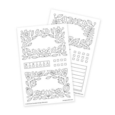 Bullet Journal Frames Stickers, 2 Sheets