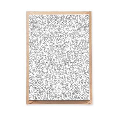 Butterflies Mandala Coloring Postcard