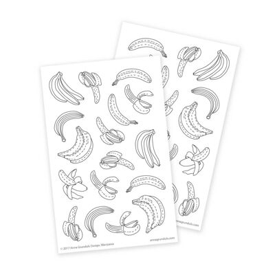 Bananas Coloring Stickers, 2 Sheets