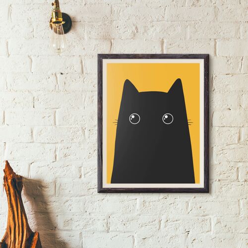 Black Cat Print, Wall Art