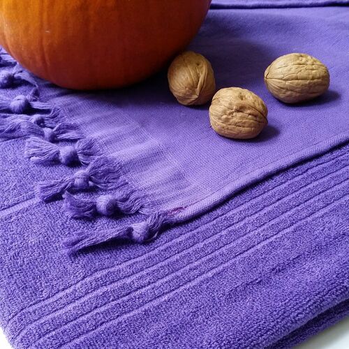 Breezy Cotton Hammam Towel, Double-Faced | Purple
