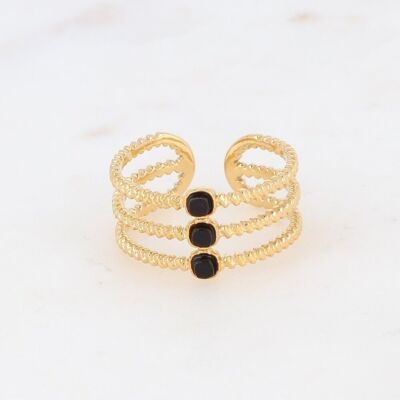 Golden Jane ring with Onyx stone
