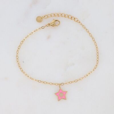 Aldos golden bracelet with pink star