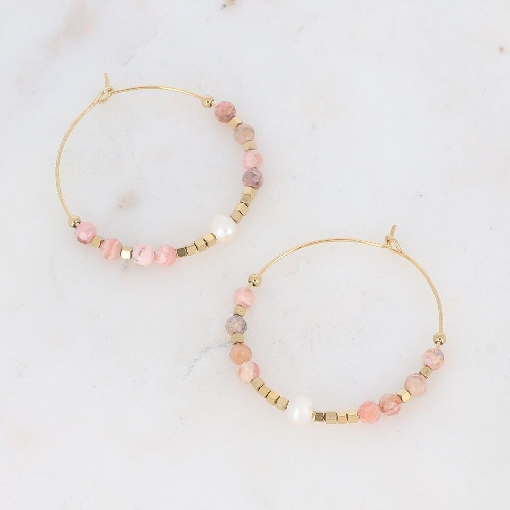 Goldene Bracéline-Creolen - Natursteine