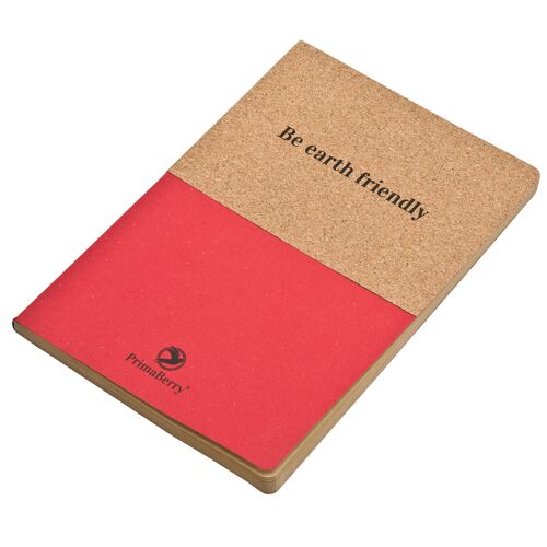 Be Earth Friendly Cork A5 Notebook  RED