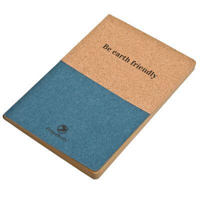 Be Earth Friendly Cork A5 Notebook  BLUE