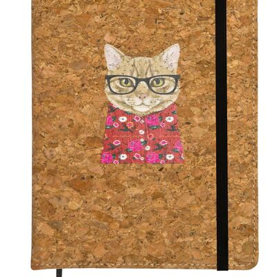 Notizbuch „Fashionista Cat“ aus Kork im A5-Format
